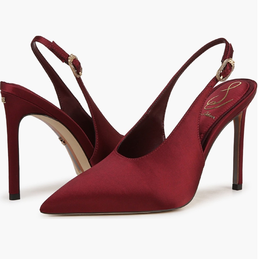 SAM EDELMAN ALINA SLINGBACK POINTED TOE PUMP, wore one, have box.